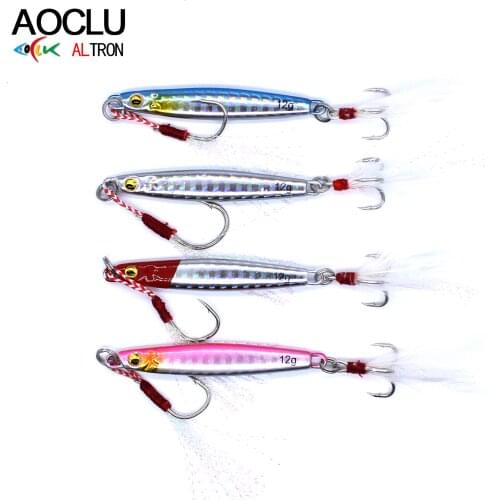 AOCLU 4 Colors 6g 12g 20g 25g Metal Jig Hard Bait Sinking Stick Fishing lures Sea fishing Spanish mackerel Origin jigging