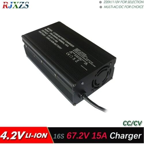 67.2V 15A smart charger for 16S lipo/ lithium Polymer/ Li-ion battery pack smart charger support CC/CV mode 4.2V*16=67.2V