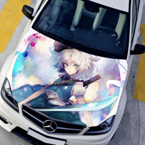 Waterproof Car Hood Cartoon Anime Itasha Stickers HD Inkjet Vehicle Sports Racing Vynil Sticker On Car Auto Styling Accessories