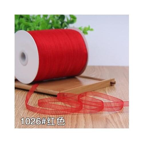 High Quality 6mm10 meters Red Organza Ribbon Apparel Sewing Fabric For DIY Gift Packaging Wedding Decoration Ribbon Party Ribbon