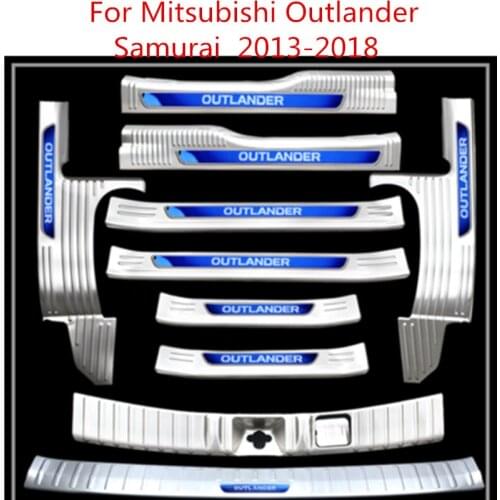 High-quality Stainless Steel External Door Sill Internal Scuff Plate Car Accessories For Mitsubishi Outlander Samurai 2013-2019