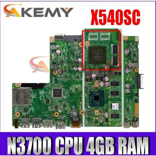 X540SC N3700 CPU 4GB RAM N15V-GL1-KB-A2 mainboard REV 2.0 For ASUS X540S X540SC laptop motherboard 90NB0C10-R00010 Free Shipping