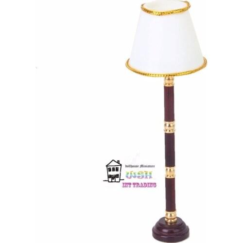 1:12 Dollhouse Miniature LED lamp 4.49" White lampshade Floor Lamp Dolls house decoration Child Gift