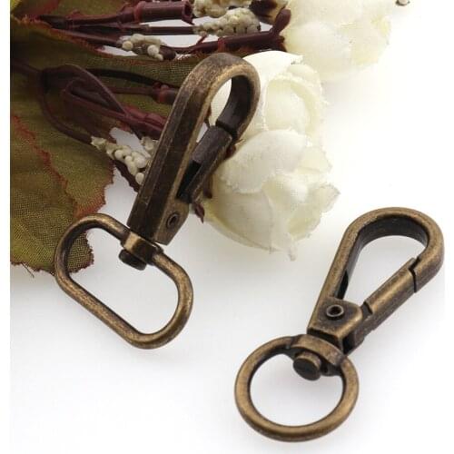 10pcs Metal Antique bronze Swivel Snap Hook 14mm 28mm Alloy Trigger Lobster Clasp for Sewing Fabric Key Chain Ring DIY Craft