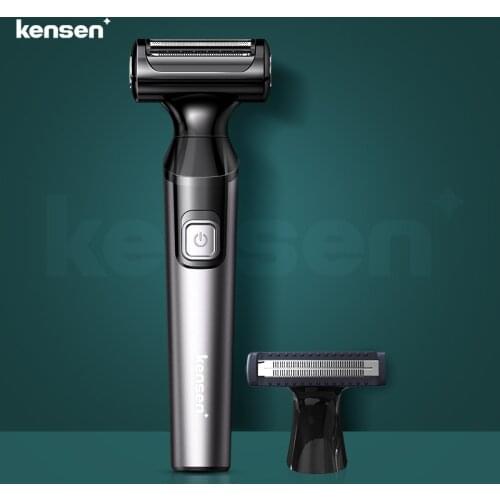 Kensen 2 In 1 Electric Shaver for Men Waterproof Razor Men Epilator Hair Removal Trimming Sideburns Eyebrows Beard Hair Clipper