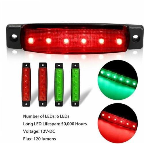 4 Pcs Truck Trailer Side Light Marker Indicators Light Brake Rear Warning Light LED 12V Warning Tail Light