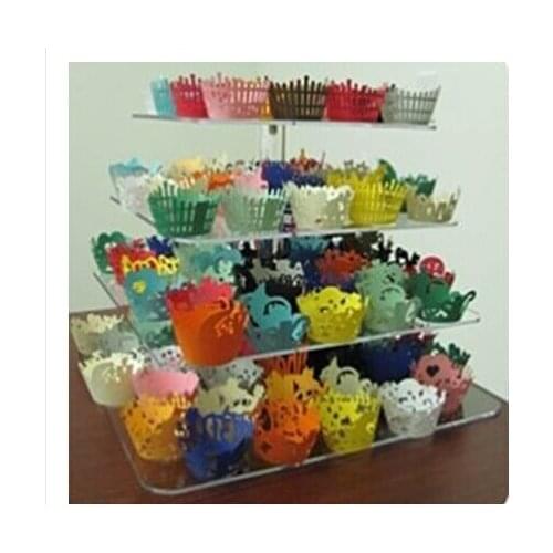 4 Tier Square Acrylic Cupcake Stand Perspex Cupcake Stand 4 Tier Square Plexiglass Cake Stand Birthday Wedding Decoration