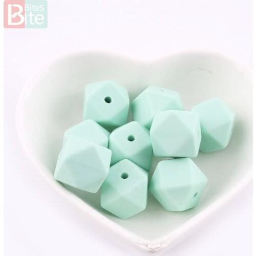 Bite Bites 14mm 5pc Hex Silicone Beads BPA Free Silicone Teether Baby Shower Gift Safe and Natural Nursing Accessories Teether