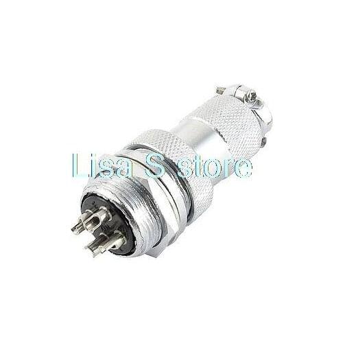 GX20-4 AC 250V 10A 19mm Thread 4Pin Metal Male Female Aviation Plug Connector