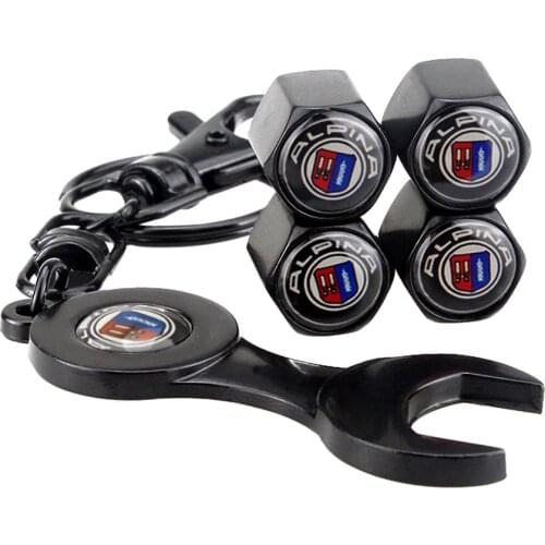 Car Styling Car Wheel Tire Valve Stem Caps Keychain Sticker For Alpina BMW F10 F20 F30 X1 X3 X5 X7 E36 E39 E46 E60 E90 E34 B5
