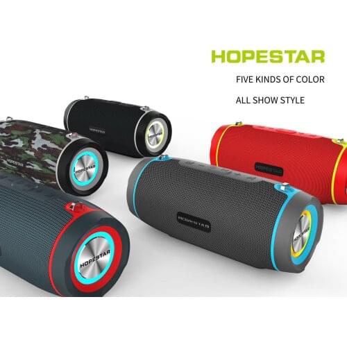 HOPESTAR H45 Wireless Speaker Bluetooth Stereo Soundbar Colorful Light Outdoor Subwoofer with MP3 TF USB FM Radio Soundbox