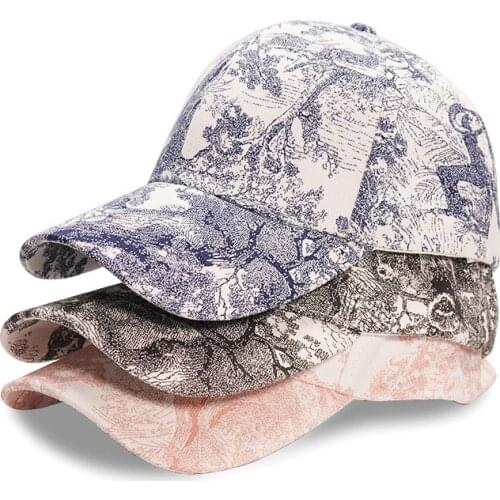 Luxury Outdoor Sport Baseball Cap Spring Summer Floral Print Adjustable Men Women Caps Fashion Hip Hop Hat