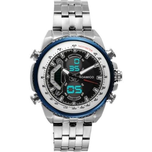 Dual Display Men Watches Luxury Designer Watches Digital Chronograph Watch For Men Waterproof Quartz Wristwatch Reloj Hombre