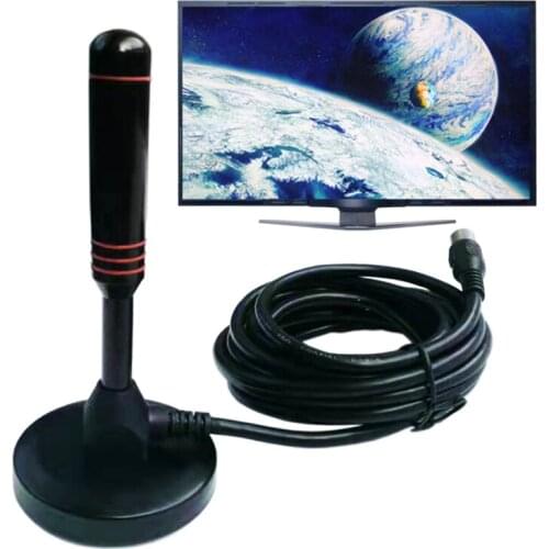 Digital HDTV Antenna DVB-T DVB-T2 TV HDTV Aerial Antenna Magnetic Base 200 Mile Range Indoor 1080P 4K 2meters Coax Cable VHF UHF