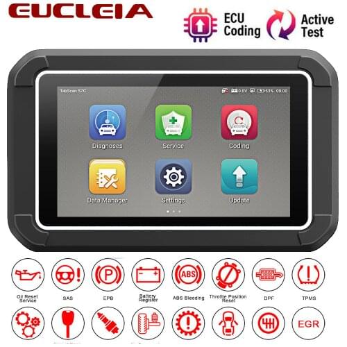 EUCLEIA S7C OBD2 Scanner Full System Diagnostic Tool OBD2 Car Diagnostic Tool ECU Coding Activation Test ABS TPMS DPF IMMO Reset