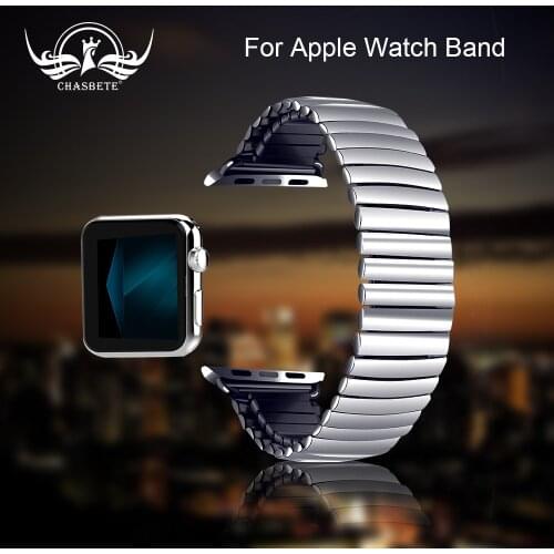Elastic Watchband Stainless Steel for Apple Watch 38mm 42mm iWatch 1/2/3/4/5 All Versions 40mm 44mm Metal Strap Strech Band Loop