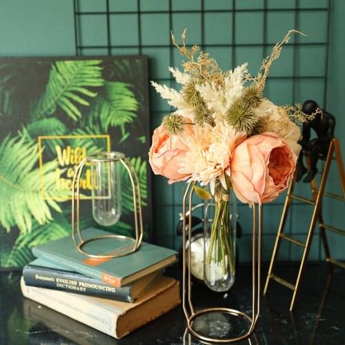 Simulation Peony Bunch Silk Flower Branch Wedding Decoration Bride Hand Bouquet Artificial Rose Plant Bouquet DIY Wreath