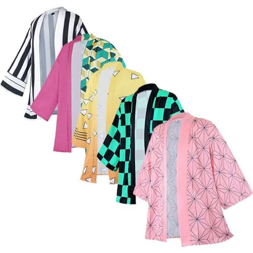 Demon Slayer Kimetsu No Yaiba Kimono Haori Cosplay Costume Kamado Nezuko Halloween Adult Child Coat Shirt Anime Costumes