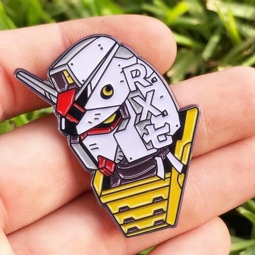 Classic Cartoon Anime Gundam RX-78 Robot Enamel Brooch Pin Backpack Hat Bag Collar Lapel Pins Badges Fashion Jewelry Accessories