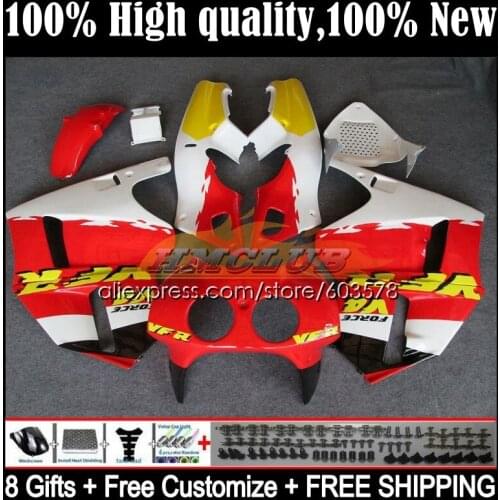 Body For HONDA VFR400 R V4 VFR400R 1989 1990 1991 1992 1993 35CL.21 RVF VFR 400 R RR CC NC30 89 90 91 92 93 Fairing white red