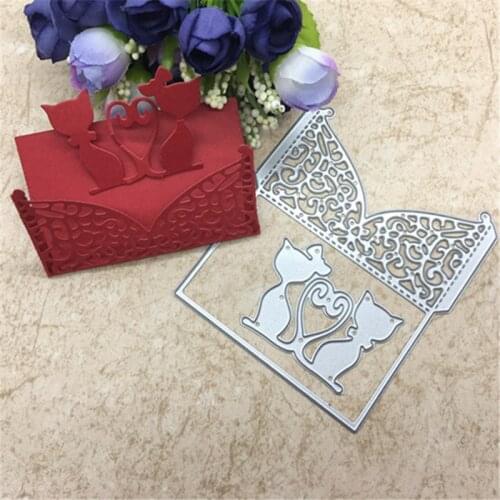 Cat greeting card cutting dies for DIY scrapbooking envelop diy paper card stencils celebration die cutting dies