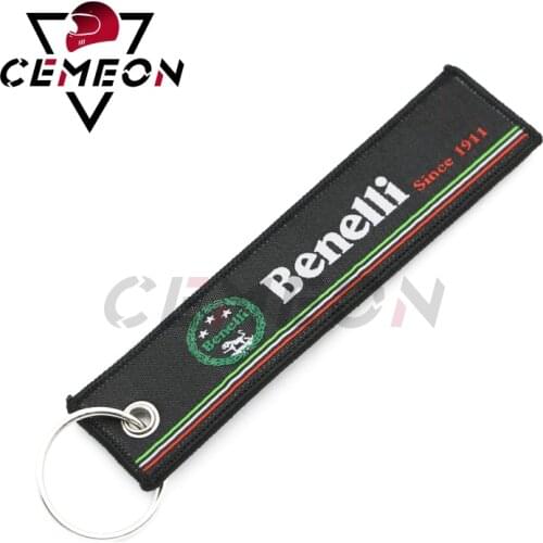 Benelli Motorcycle Keychain TRK 502 Leoncino 500 250 BJ250 500 TNT 125/300/600 Embroidered Keychain Key Ring