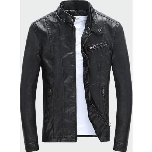Mens PU Jackets Coats Autumn Winter Motorcycle Biker Faux Leather Jacket Men Clothes Thick Velvet Coats M-3XL ML007