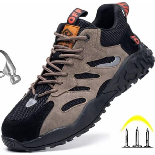 Men Steel Toe Cap Safety Shoes Non-slip Work Shoes Indestructible Work Sneakers Men Boots Anti-puncture Security Construction