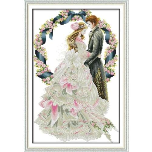 Noble wedding DIY character pattern cross stitch sets 14CT 11CT counted canvas printing embroidery craft kit bedroom decor gifts