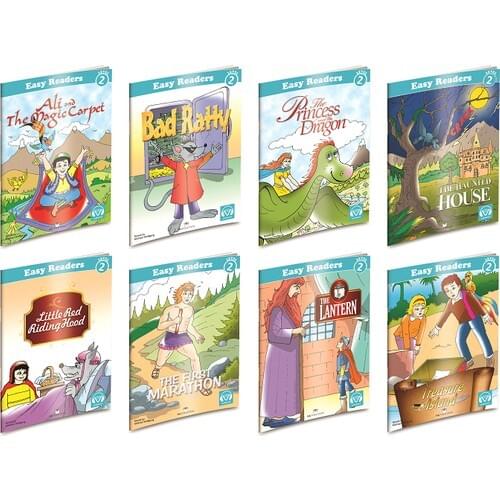 English Story Set (8 Book) Level 2 - Michael Wolfgang QR code Audio Listening