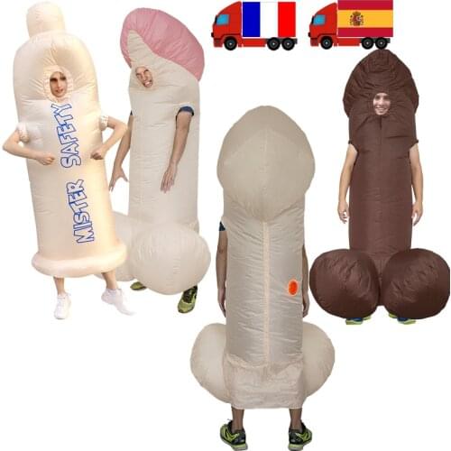 Fancy Dress Inflatable Penis costumes Funny Sexy Willy Safety Protecter Condoms Full Body Blow Up Costumes