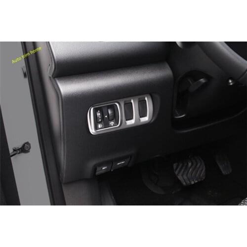Lapetus Head Lights Lamps Switch Button Panel Frame Cover Trim 1 Pcs For Renault Kadjar 2016 2017 2018 Carbon Fiber Look / Matte