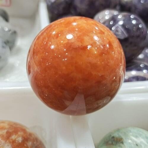 Natural Golden Yellow Sunstone Mineral Quartz Crystal Ball Beautiful Ornament Gemstones Decorative Spheres Indie Jewelry Collect