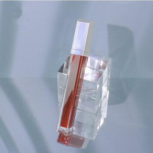 2021 New 7ML Empty Lip Gloss Tube With Wand Square Lipstick Refillable Bottle Clear Lip Glaze Cosmetic Container