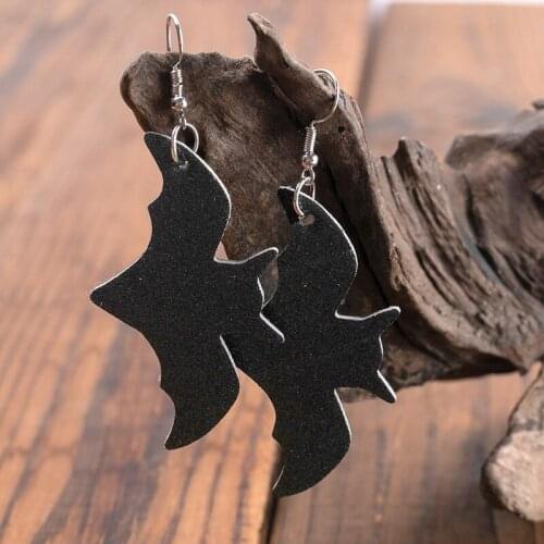 New European and American Creative Halloween Bat Pu Earrings Earrings Funny Easter Jewelry Exclusively for Wholesale
