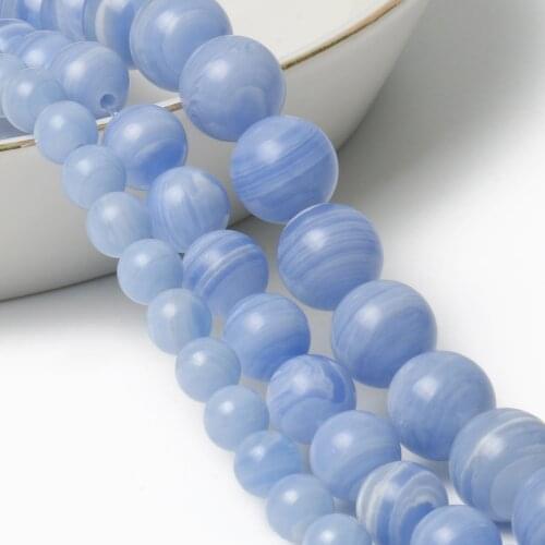 Wholesale 6/8/10mm Natural Stone Blue Stripe Agates Beads Loose Beads For Jewelry Making Diy Bracelet Necklace Beads Supplier