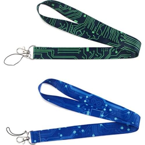 ZF898 1pcs Motherboard Cool Painting Art Key Chain Lanyard Neck Strap for Phone Keys ID Card Creative Lanyards