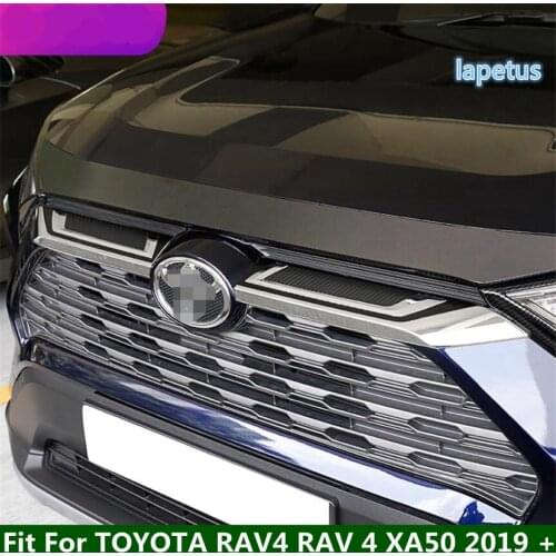 Lapetus Front Center Grille Grill Radiator Mouldings Decoration Panel Cover Trim 2 Pcs For TOYOTA RAV4 RAV 4 XA50 2019 2020 2021