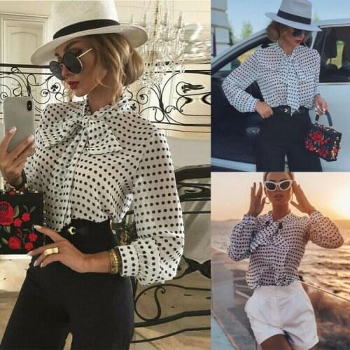Sexy Women Bandage Shirts See-through Tops Shirts Sheer Mesh Polka Dot Blouse Long Sleeve Shirt
