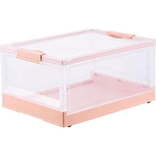 Foldable Book Storage Box Household Plastic Transparent Storage Box Student Book Organizing Bookcase Storage