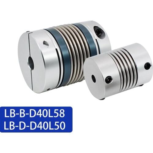 LONGWE Zero Backlash Shaft Coupler Bellows Coupling for Motor Lathe Connect D40L55 D55L72 D65L82