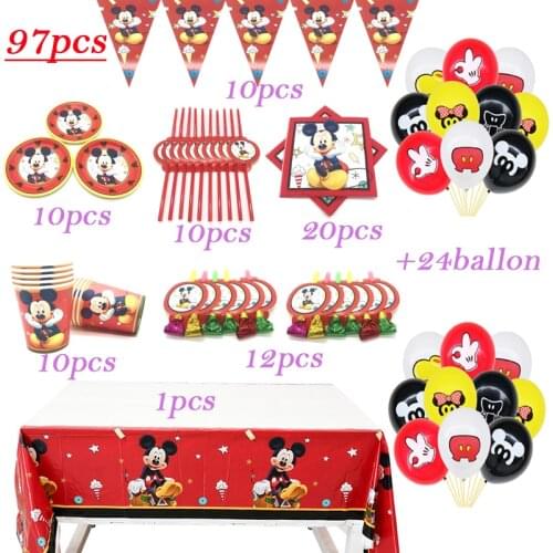 Adult and Kids Favors Mickey Avenger Party Decoration Balloons Disposable Tableware For Baby Shower Birthday Party Supplies Set