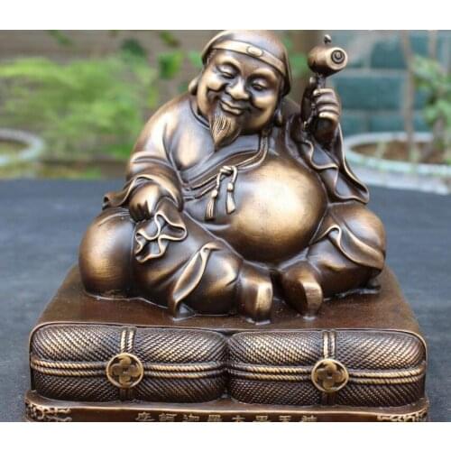 Tibet Buddhism Pure Bronze Mahakala Wrathful Deity Buddha Jambhala Mammon Statue