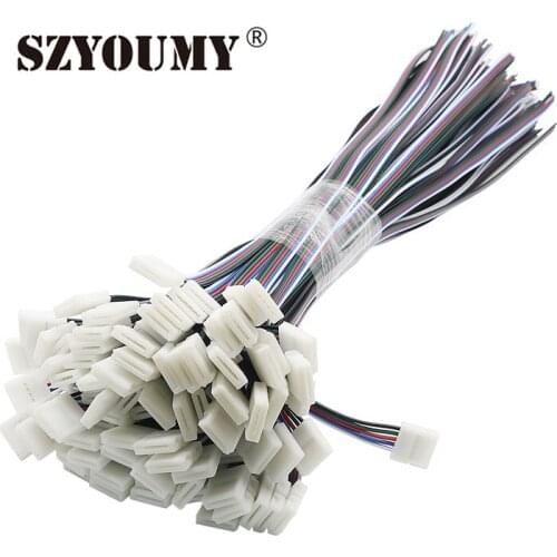 SZYOUMY 10mm 12mm 5pin RGBW LED Strip Connector Wire Clip Extend Cable For 5050 RGBW Strip light No Need Soldering 40cm Wire