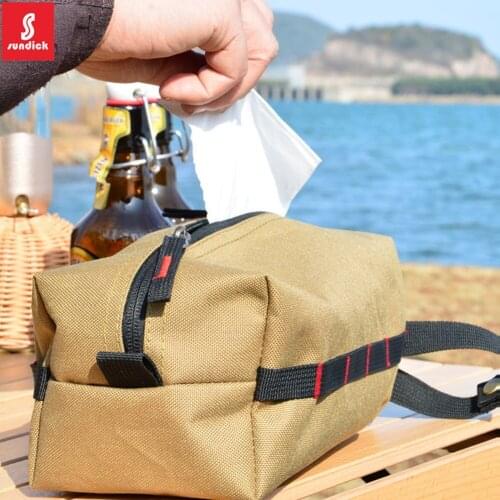 SUNDICK Outdoor Camping Paper Tissue Storage Bag Camping Tent Travel Portable Tissue Box Outdoor Storage Bag Camping Accessories