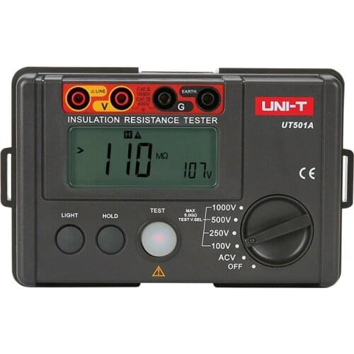 UNI-T UT501A Insulation Resistance tester meter megger earth ground resistance Voltage Tester Megohmmeter Voltmeter + Backlight