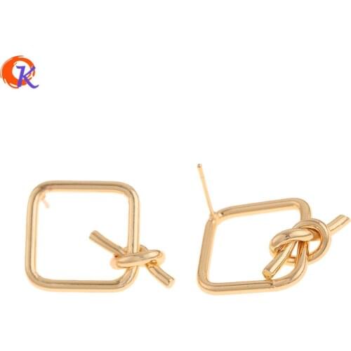 Cordial Design 20Pcs 19*27MM Jewelry Accessories/Hand Made/Genuine Gold Plating/DIY Jewelry Making/Ring Shape/Earrings Stud