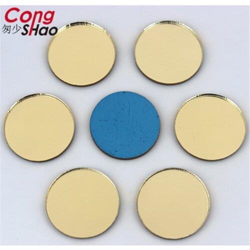 20mm 20pcs Top Quality Round Coffee Mirror Hot Fix Acrylic Rhinestones Flatback Stone Crystal For DIY Costume Trim ZZ3001D