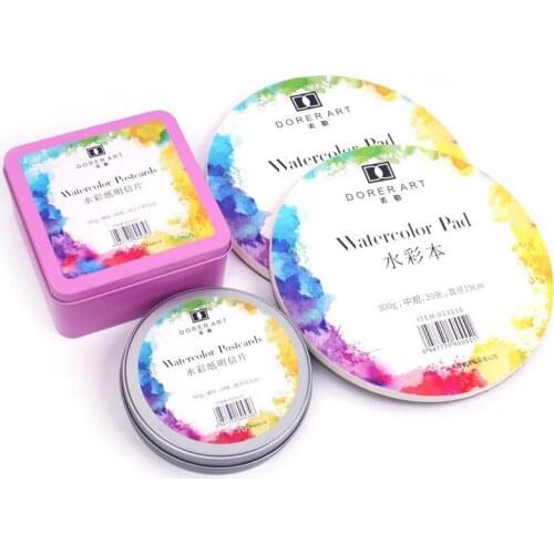 300g Watercolor Paper Pad Aquarelle Water-soluble Drawing Paper for Hand Painted Art Supplies Portable Cotton Paper Cards