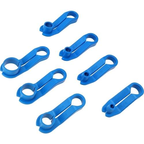 7PCS AC Fuel Line Disconnect Tools Fuel Line Angled Disconnect Tool Set Blue Replacement for Ford and Chrysler
